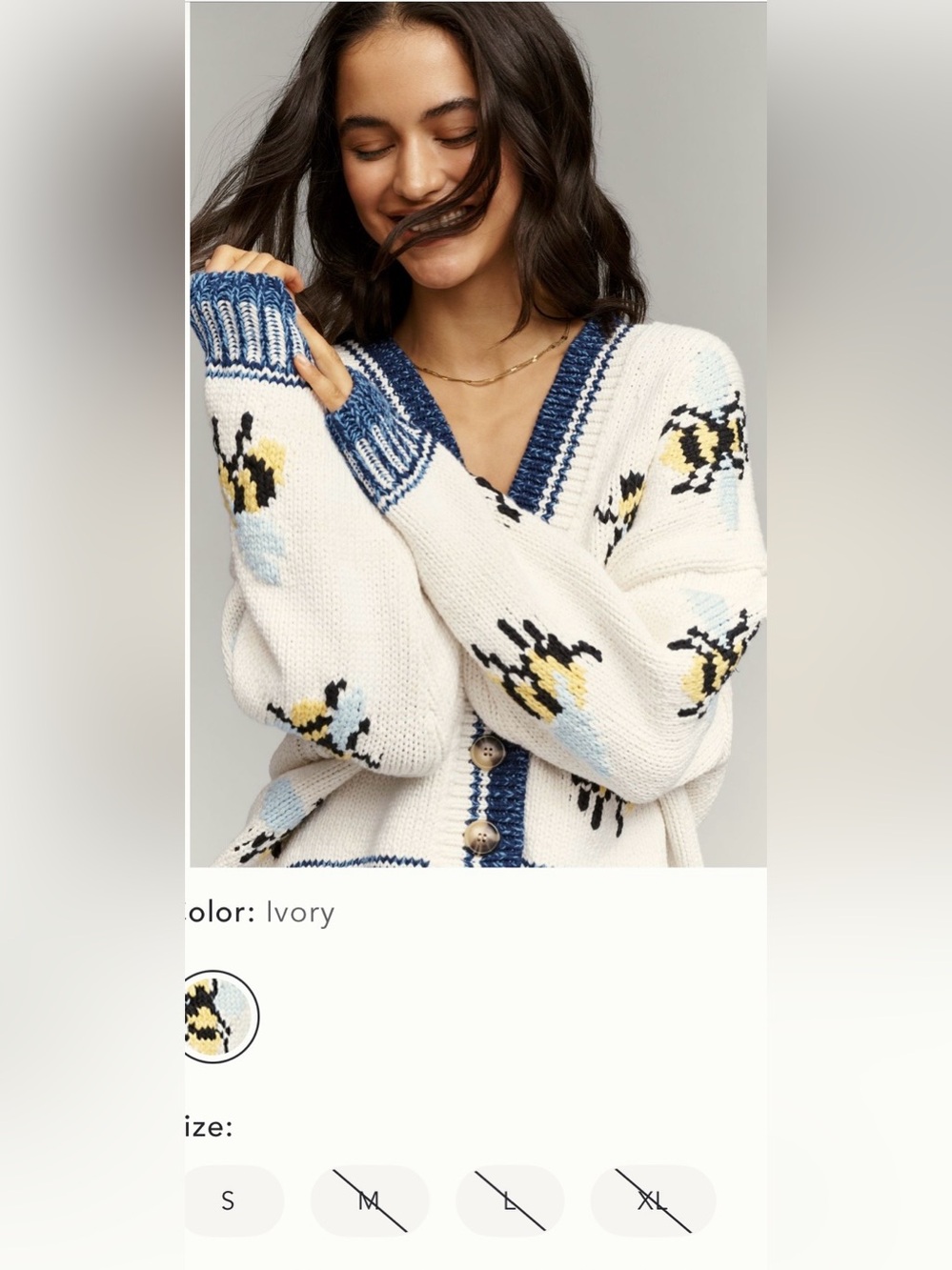 Anthropologie x Maeve Icon Chunky Cardigan Size Large NWT - Picture 3 of 14